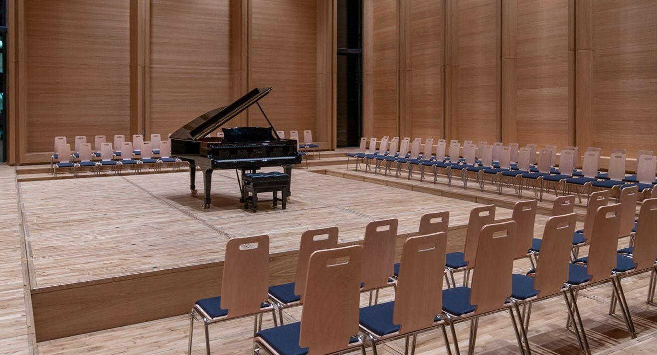 The McPherson Recital Room with grand piano The McPherson Recital Room with grand piano