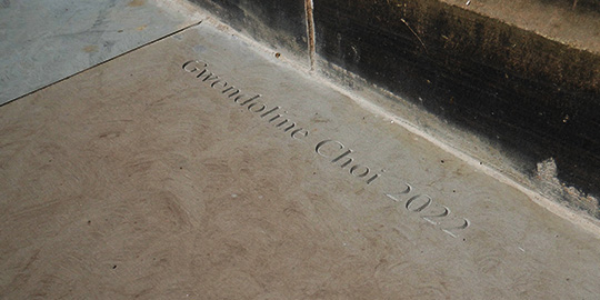 flagstone with inscription