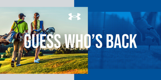 UnderArmour golf graphic showing two golfers walking away UnderArmour golf graphic showing two golfers walking away