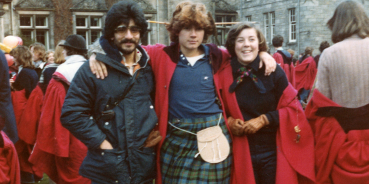 Thomas (centre) and friends celebrating Raisin Weekend Thomas (centre) and friends celebrating Raisin Weekend