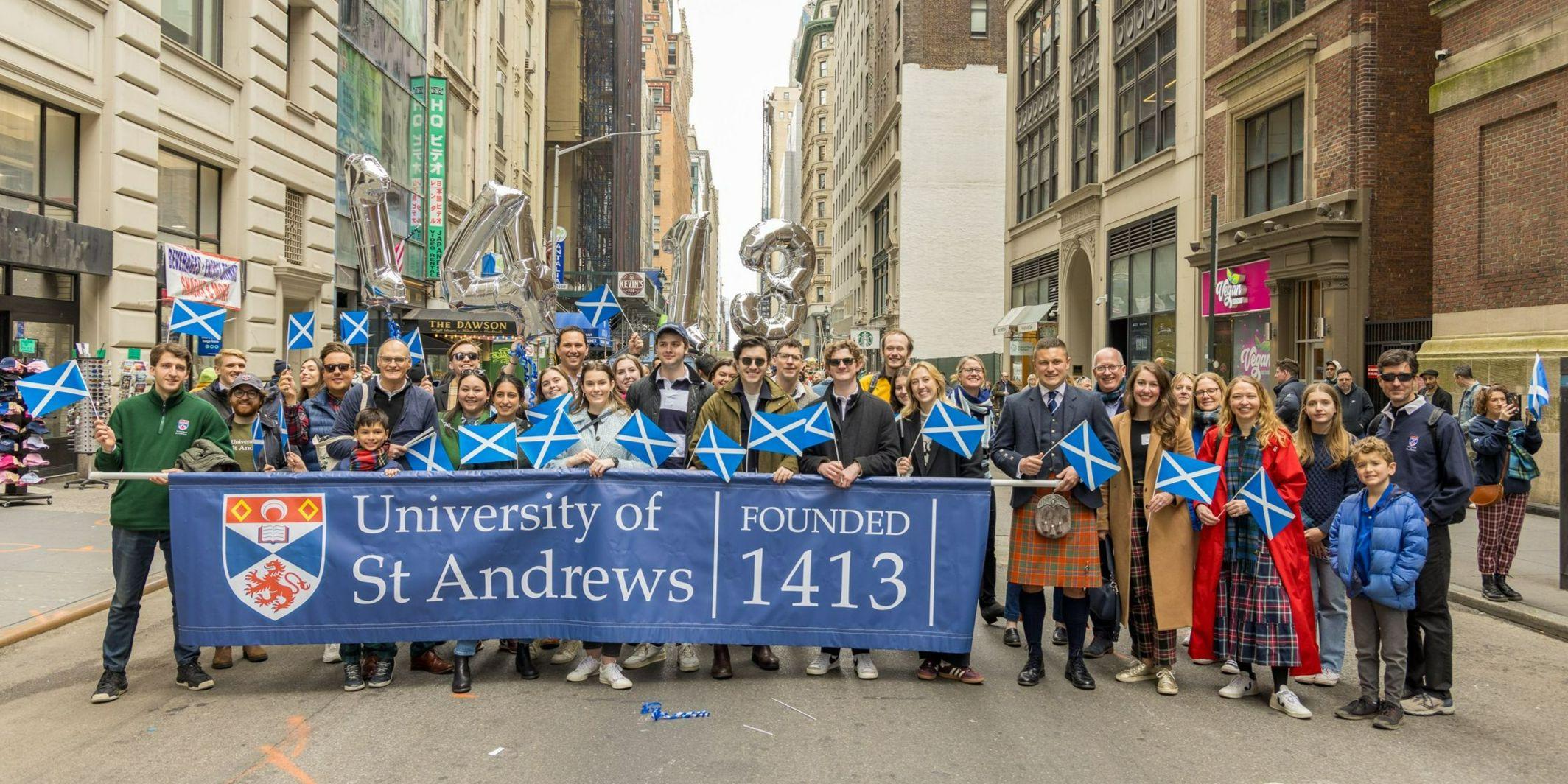 Tartan Day Parade with SA banner