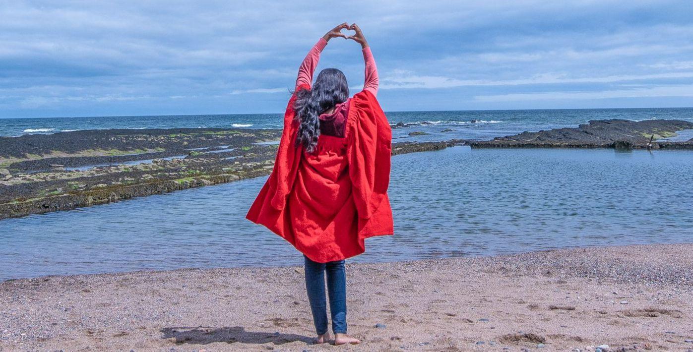 Student on the beach