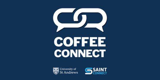 Coffee Connect logo, white on a dark blue background