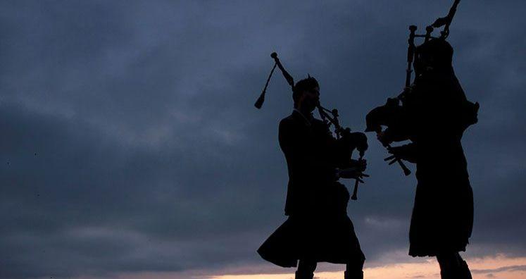 Pipers at dusk Pipers at dusk